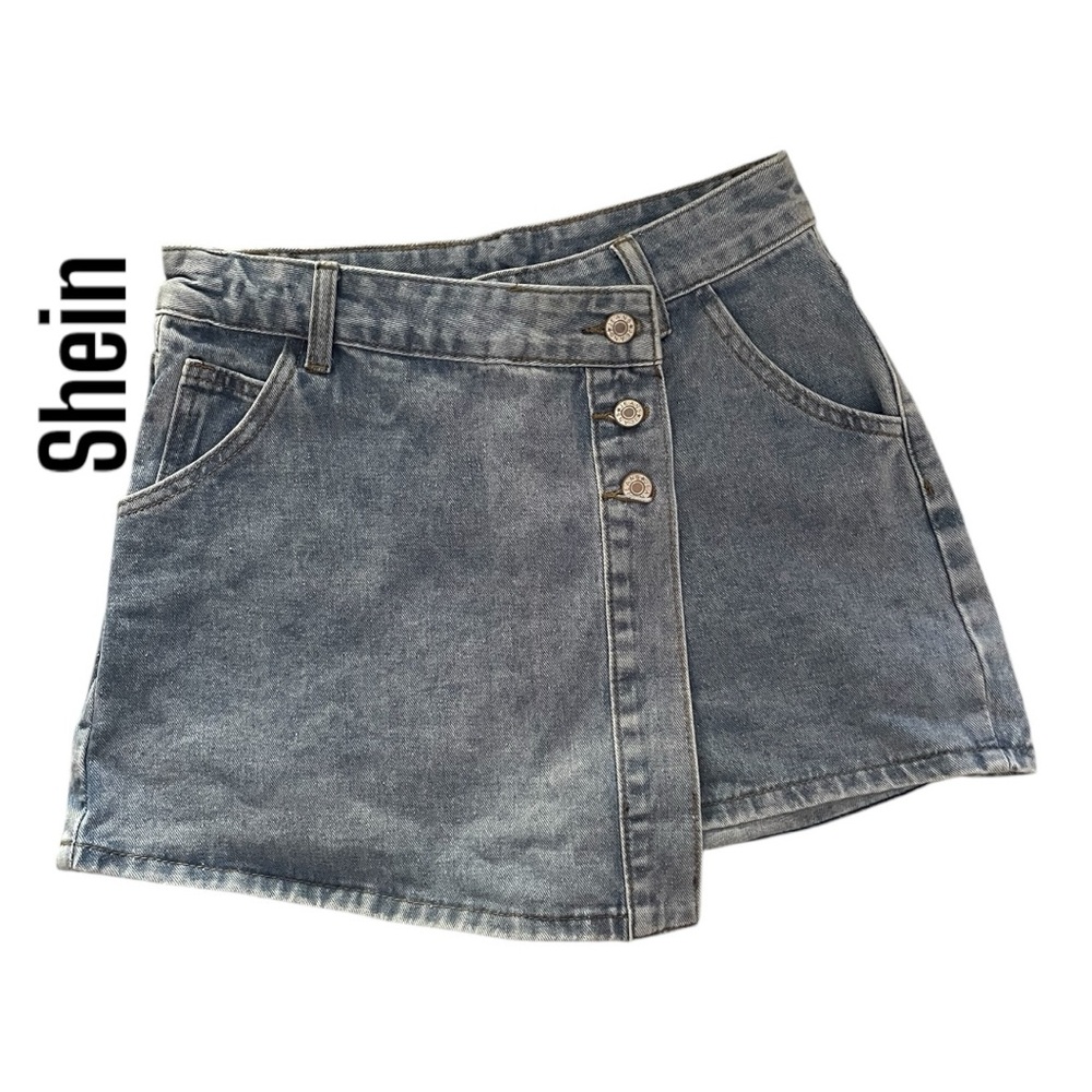 Asymmetrical Jean Skort